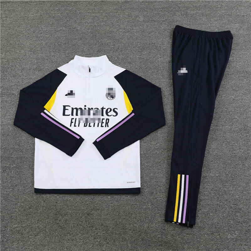 Sudadera Entrenamiento Real Madrid 2023/2024 Niño Kit Blanco/Negro